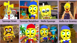 Sponge Siren Head,Neighbor Sponge,Hello Ice Granny,Sponge Neighbor,Sponge Runner