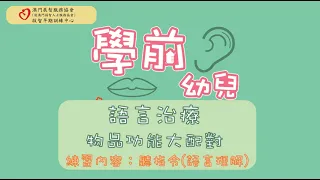 學前幼兒居家教材套－物品功能大配對之聽理解篇（語言治療）