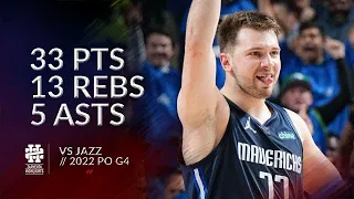 Luka Doncic 33 pts 13 rebs 5 asts vs Jazz 2022 PO G5