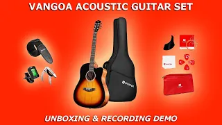 VANGOA ACOUSTIC GUITAR SET | Unboxing and Recording Demo