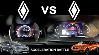 Renault Megane vs Renault Arkana Comparison Speed | Acceleration Battle