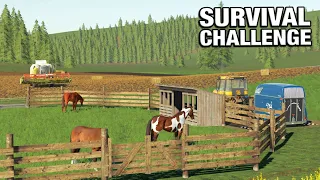 SETTING UP THE HORSE PADDOCK - Survival Challenge No Mans Land FS19 Ep 59