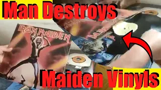 Unknown Man Destroys Rare Iron Maiden Records for no reason – THE HORROR!!! - THE HOUSE OF THE BEAST