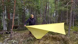 5 способов установки пончо тента. 5 ways to setup your poncho tarp