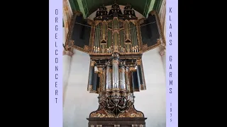 Orgelbespeling door Klaas Garms op het orgel van de Westerkerk te Enkhuizen op 19 juli 1975