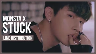 Monsta X - Stuck Line Distribution (Color Coded)