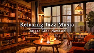 Rainy Day at Cozy Spring Coffee Shop Ambience with Relaxing Jazz Background Music for Work, Studying