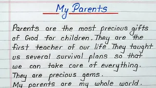 My parents essay in english || Essay on my parents in english