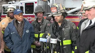 Mayor Eric Adams and FDNY officials provide an update on 2-alarm fire in Manhattan
