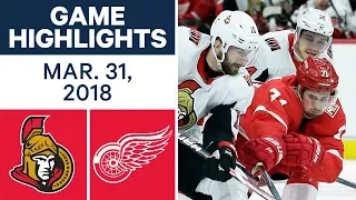 NHL Game Highlights | Senators vs. Red Wings - Mar. 31, 2018