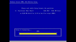 Microsoft Windows Server 2003 Web Edition realtime setup (86Box)