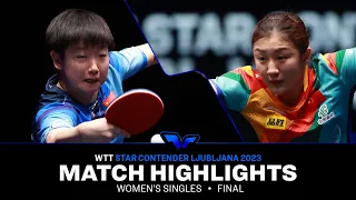 Sun Yingsha vs Chen Meng | WS Final | WTT Star Contender Ljubljana 2023