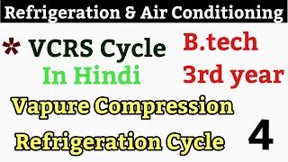 4. VCRS Refrigeration System in hindi | Vapour Compression Refrigeration Cycle in hindi |