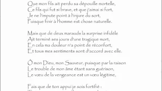 Malherbe (François de) : SUR LA MORT DU FILS DE L'AUTEUR - Que mon fils ait perdu sa dépouille...