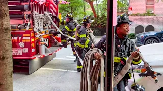**RIDE with the FDNY!** Fast Response to First Due ALL-HANDS Fire on the 5th Floor!