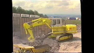 Werksfilmklassiker: Liebherr R 992, CAT 769C, Kirchhoff, A 8 Aichelberg, 1989.