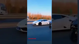 kawasaki ninja h2r vs lamborghini 😮 #SHORT