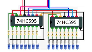 How to cascade 74hc595 shift register