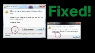 [Fixed] “Your Computer Is Low On Memory" (Windows 7 8 10 11)