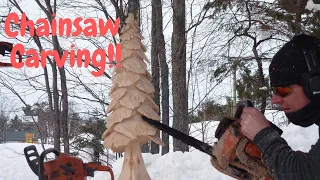 Chainsaw carving in Paradise Michigan!