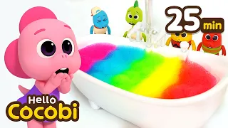 Learn Colors with Rainbow Bathtub🌈Videos For Kids | Compilation | Hello Cocobi