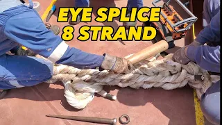 Tutorial EYE SPLICE 8 Strand Mooring Rope  #seamanslife seamansvlog