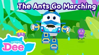 The Ants Go Marching | Kids songs from mother goose | Dragon Dee & Robot Trains