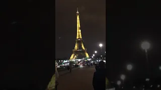 Eiffel Tower at night Paris France