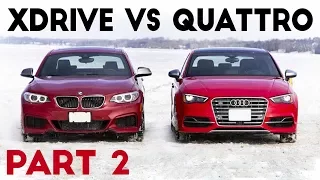 Epic Audi Quattro vs BMW xDrive winter time 2017