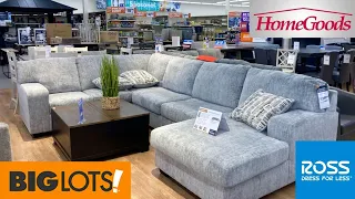 HOMEGOODS BIG LOTS ROSS FURNITURE ARMCHAIRS TABLES DECOR SHOP WITH ME SHOPPING STORE WALK THROUGH