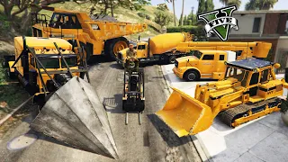 GTA 5 - Stealing CONSTRUCTION VEHICLES with Franklin! (Real Life Cars #83)