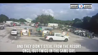 WATCH: A truck heads into Trump National Doral then takes off with a load of loot