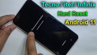 Tecno / Infinix Hard Reset Android 11 || Pattern Unlock Easy Trick With Keys 2021