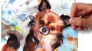 HOW TO PAINT A DOG PORTRAIT IN 6 STEPS! // BEGINNER WATERCOLOR TUTORIAL