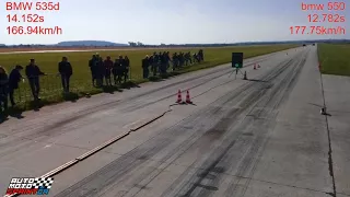 BMW 535d vs. bmw 550 Drag Race 1/4M (402m), Letiště Hoškovice 30.9.2017, automotosprint.cz