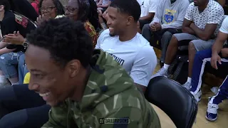 Demar Derozan & Rudy Gay LAUGH At Denzel Valentine Getting Cooked at The Drew League!