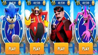 Sonic Dash vs All Playable Bosses - Movie Sonic vs Zazz Eggman Robotnik MOD - All 68 Characters