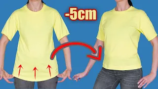 How to shorten a T-shirt at home quickly and beautifully!