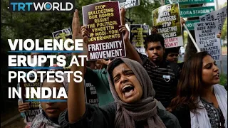 Muslim protesters dragged by authorities in India