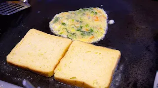 Omelette Cheese Toast Sandwich - Korean Street Food