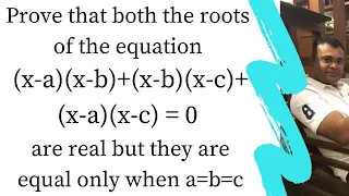 Prove that both the roots of the equation (x-a)(x-b)+(x-b)(x-c)+(x-a)(x-c) = 0 are real but they