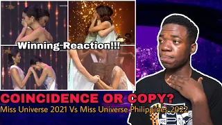 MISS UNIVERSE PHILIPPINES 2022 COPIED THE WINNING REACTION OF MISS UNIVERSE 2021? Celeste Vs Harnaaz