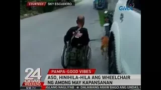 24 Oras: Aso, hinihila-hila ang wheelchair ng among may kapansanan