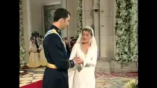 Royal Wedding, Madrid 2004. Prince Felipe and Princess Letizia of Spain. May 22, La Almudena.