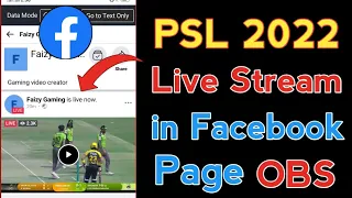 How To Live Stream PSL Matches in Facebook Page with OBS Studio