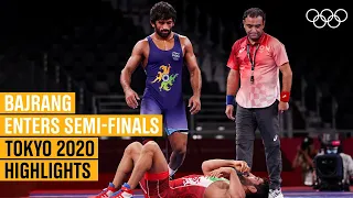 Bajrang fights his way to semi-finals | #Tokyo2020 Highlights