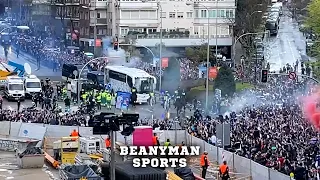 INCREDIBLE scenes outside Santiago Bernabeu as Real Madrid fans welcome team bus ahead of Chelsea