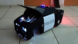 Transformer patrulla de policía Barricade, el Decepticon. Disfraz para Halloween. Cosplay DIY.