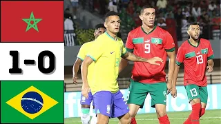 ملخص مباراة المغرب و البرازيل 1-0 | فوز تاريخي للمنتخب الأولمبي على البرازيل 🔥