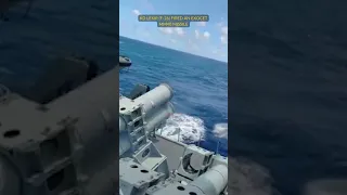 Royal Malaysian Navy ship KD Lekir F 26 fired an EXOCET MM40 missile #shorts